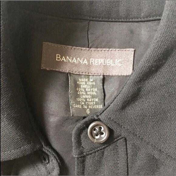 BANANA REPUBLIC Black Lightweight Button Front Casual Shacket Coat Jacket 6 - Picture 6 of 8